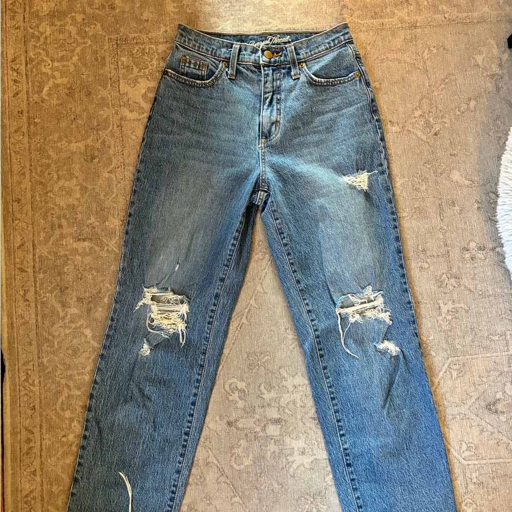 cropped universal thread distressed jeans